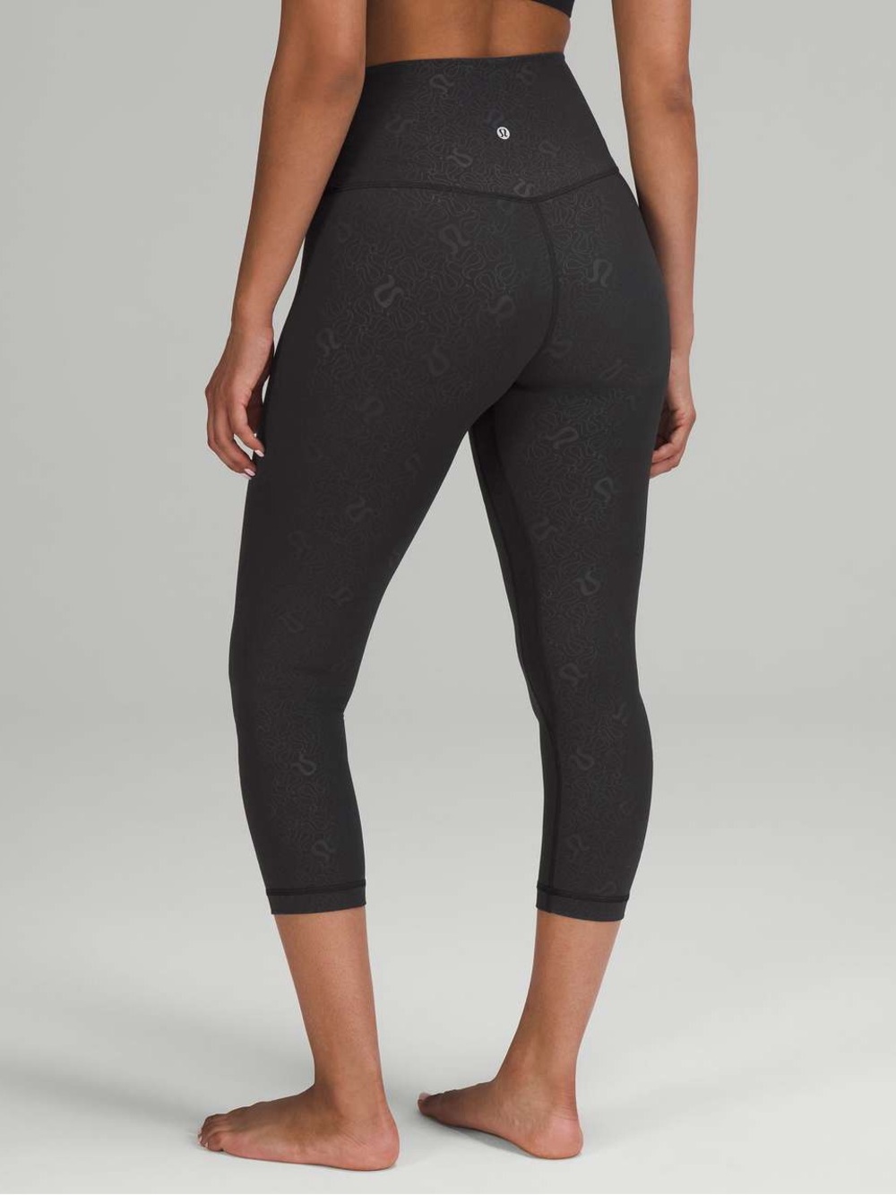 lululemon athletica Tonal Logo High-Rise Crop Leggings - Black